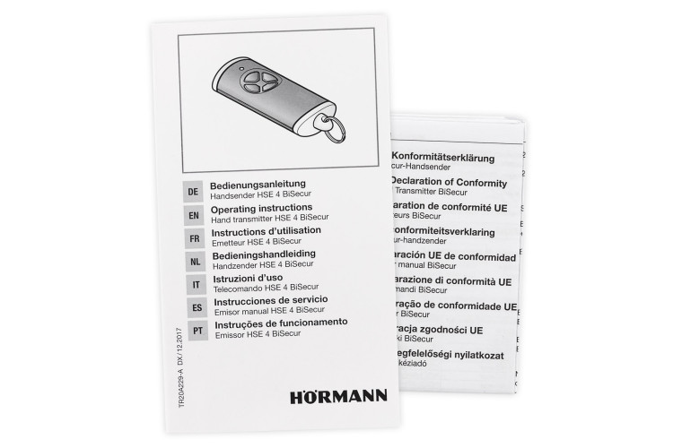 Пульт для ворот Hormann HSE 4 BS (матовый черный)