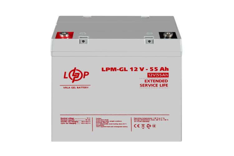 Акумулятор гелевый LPM-GL 12V - 55 Ah