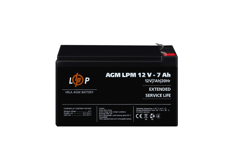 Акумулятор AGM LPM 12V - 7 Ah