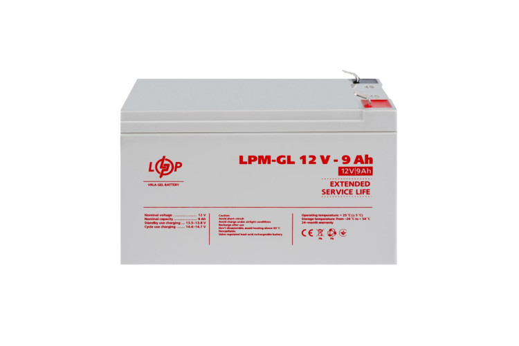 Аккумулятор гелевый LPM-GL 12V - 9 Ah