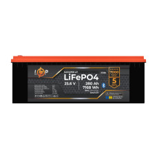 Аккумулятор LP LiFePO4 25,6V - 280 Ah (7168Wh) (BMS 200A/200А) пластик Smart BT
