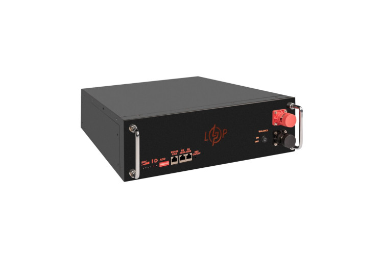 Аккумулятор LP LiFePO4 51,2V - 100 Ah (5120Wh) (BMS SP 100A/50А) RM RS485/CAN LCD BL