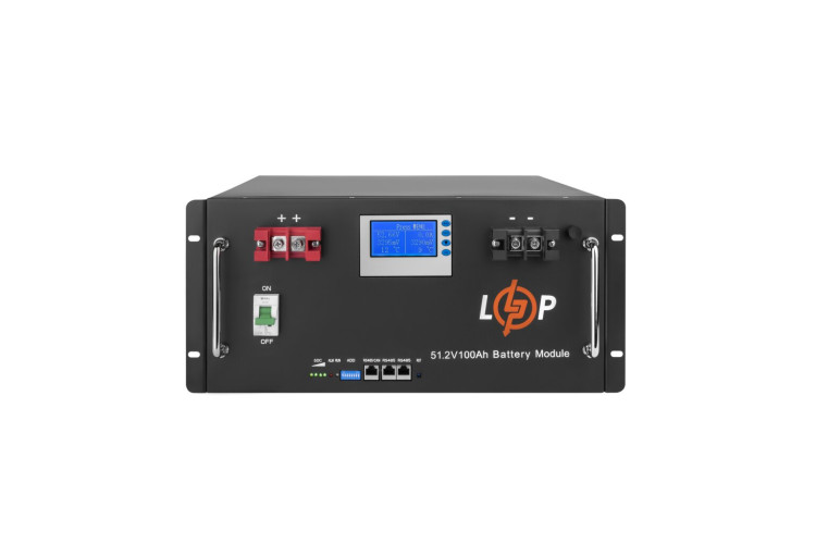 Аккумулятор LP LiFePO4 48V (51,2V) - 100 Ah (5120Wh) (Smart BMS 100A) с LCD RM