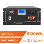 Аккумулятор LP LiFePO4 48V (51,2V) - 100 Ah (5120Wh) (Smart BMS 100A) с LCD RM