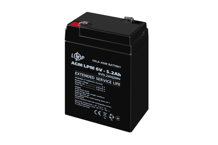 Акумулятор AGM LPM 6V - 5.2 Ah