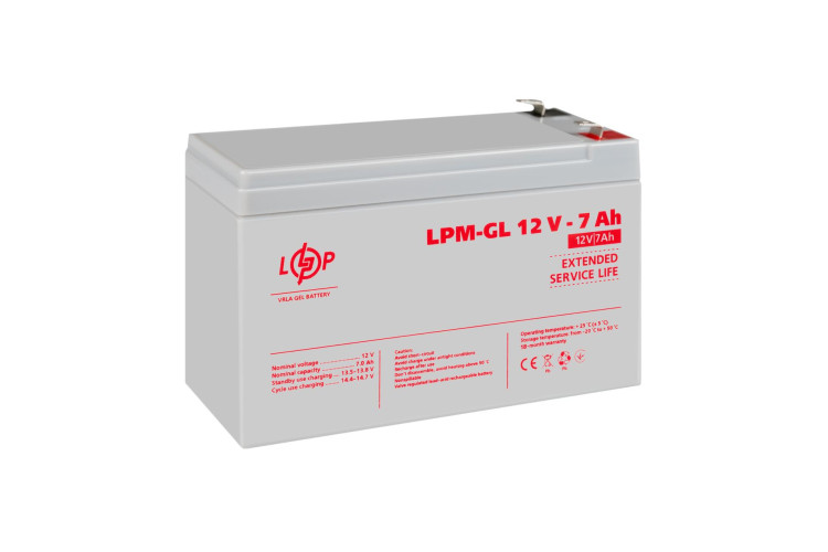 Аккумулятор гелевый LPM-GL 12V - 7 Ah