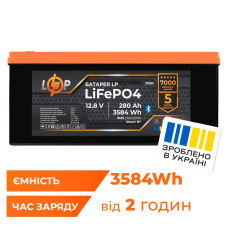 Аккумулятор LP LiFePO4 12,8V - 280 Ah (3584Wh) (BMS 200A/100А) пластик Smart BT