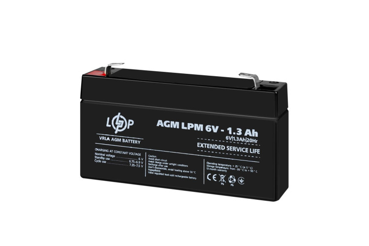 Аккумулятор AGM LPM 6V - 1.3 Ah
