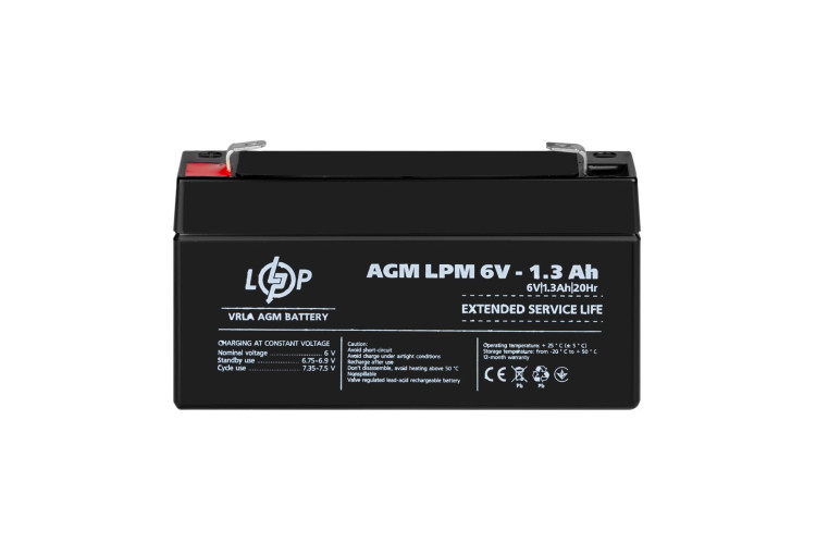 Аккумулятор AGM LPM 6V - 1.3 Ah