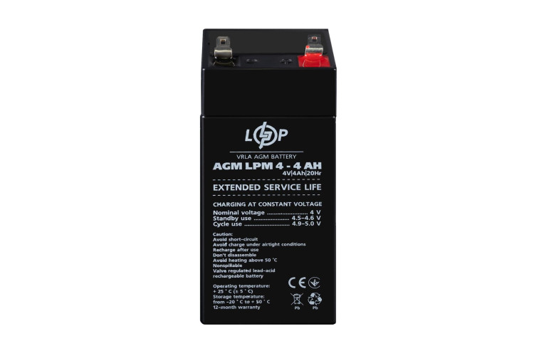 Аккумулятор AGM LPM 4V - 4 Ah