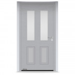 Входные двери 1000x2100 мм IsoPro IP 410S, RAL 9006, Белый алюминий