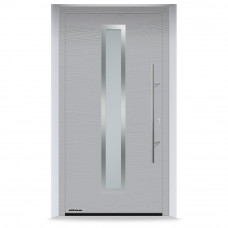 Входные двери 1000x2100 мм IsoPro IP 700N, RAL 9006, Белый алюминий