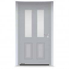 Входные двери 1100x2100 мм IsoPro IP 410S, RAL 9006, Белый алюминий