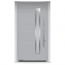Входные двери 1100x2100 мм IsoPro IP 780S, RAL 9006, Белый алюминий