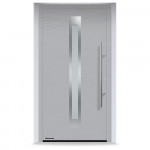 Входные двери 1150x2200 мм IsoPro IP 770S, RAL 9006, Белый алюминий