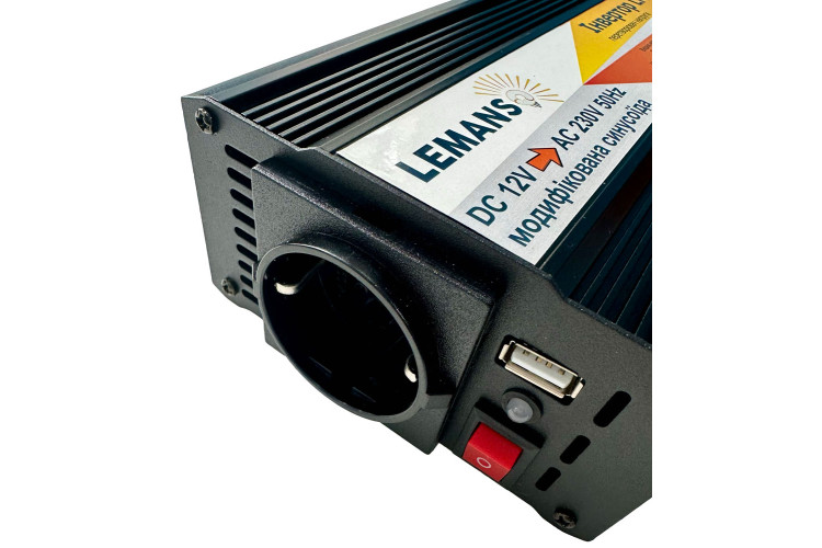 Інвертор Lemanso LM40202 з 12VDC до 230V + зарядка 10А