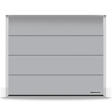 Гаражные секционные ворота RenoMatic 4500x2125 мм, L-гофр, Planar, RAL 9006, Белый алюминий