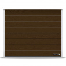 Гаражні секційні ворота RenoMatic 3000x2125 мм, М-гофр, Woodgrain, RAL 8028, Теракотовий