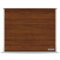 Гаражные секционные ворота RenoMatic 2500x2000 мм, М-гофр, Decocolor, Темный дуб