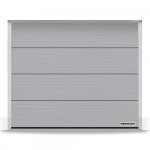 Гаражные секционные ворота RenoMatic 5000x2500 мм, L-гофр, Slategrain, RAL 9006, Белый алюминий