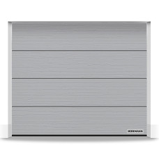Гаражные секционные ворота RenoMatic 3000x3000 мм, L-гофр, Slategrain, RAL 9006, Белый алюминий