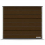 Гаражные секционные ворота RenoMatic 3500x2125 мм, М-гофр, Woodgrain, RAL 8028, Терракотовый