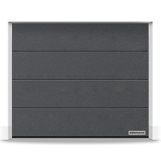 Гаражные секционные ворота RenoMatic 5500x2125 мм, L-гофр, Planar, RAL 9016, Антрацитовый металлик