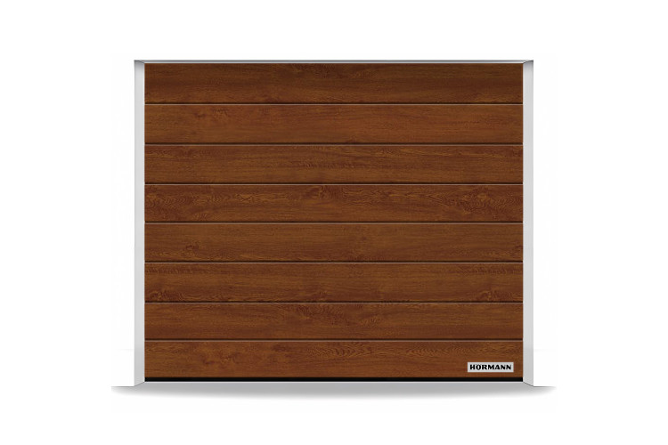 Гаражные секционные ворота RenoMatic 3000x2500 мм, М-гофр, Decocolor, Темный дуб