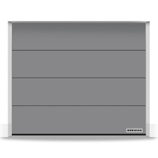 Гаражные секционные ворота RenoMatic 5000x2000 мм, L-гофр, Planar, RAL 9016, Серый алюминий