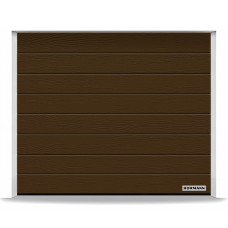 Гаражные секционные ворота RenoMatic 2440x2080 мм, М-гофр, Woodgrain, RAL 8028, Терракотовый