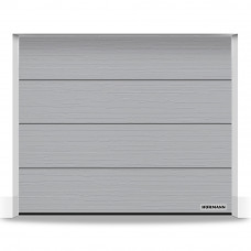 Гаражные секционные ворота RenoMatic 2750x2250 мм, L-гофр, Slategrain, RAL 9006, Белый алюминий