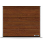 Гаражные секционные ворота RenoMatic 5500x2250 мм, М-гофр, Decocolor, Темный дуб