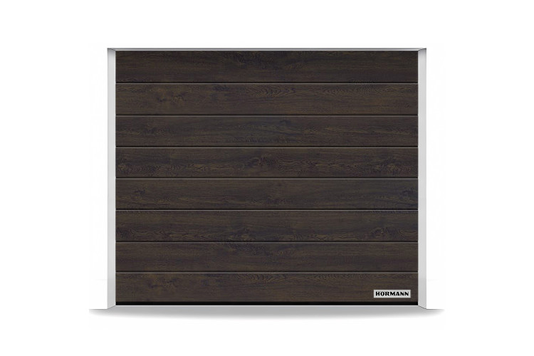 Гаражные секционные ворота RenoMatic 3500x2125 мм, М-гофр, Decocolor, Ночной дуб