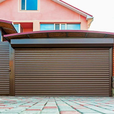 Роллетные ворота автоматические 2500x2300 мм, АР/77 пена , RAL8014 коричневый