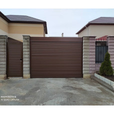 Роллетные ворота ручные 3500x2500 мм, АР/77 пена , RAL8014 коричневый