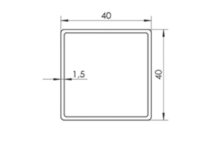 Ручка скоба WALA QA10 1800/1300.90 (половинка) труба 40*40 черный матовый