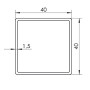 Ручка скоба WALA QA10 1800/1300.90 (половинка) труба 40*40 черный матовый
