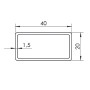 Ручка скоба WALA Q45RX 800/600.45 (половинка) труба 40*20 нержавіюча сталь М304
